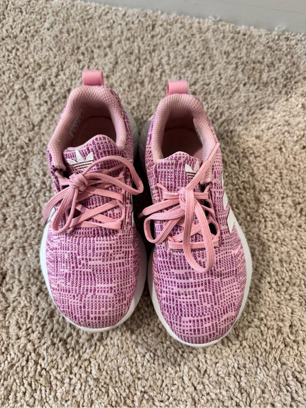 Adidas Originals Kids Pink Knit Sneakers Size 12K - Picture 3 of 11